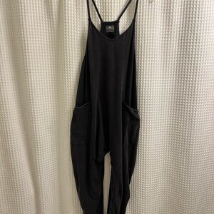 Free People Hot Shot Onesie- washed black, size small